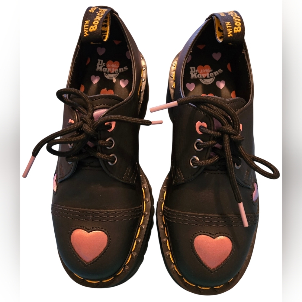 Dr.Marten's 1461 Quad Heart Leather Platform Oxford ~EC/Like New